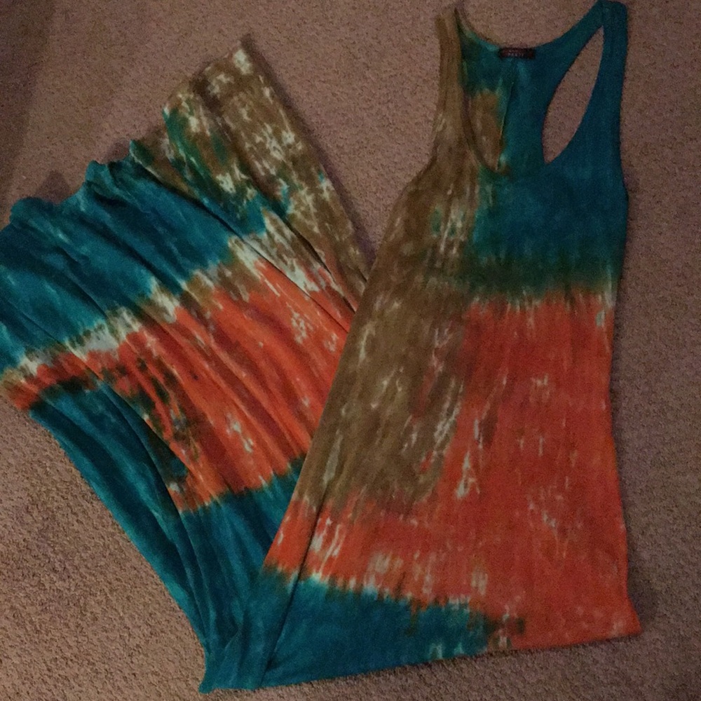 T Party Tie Dye Maxi Dress, Size Small